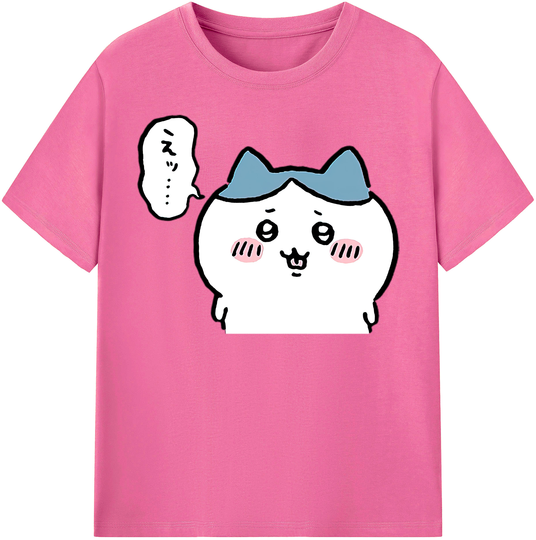 （画像用） ちいかわ ハチワレ Chii-kawa hachiware レディースカジュアルプリントTシャツ（綿100％）